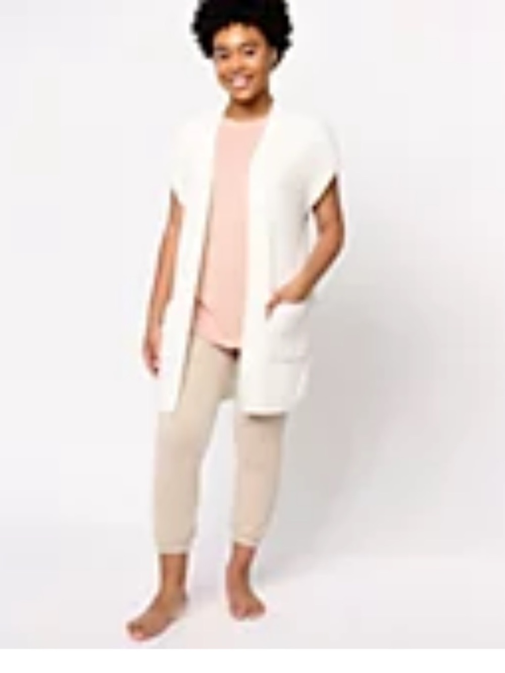 Barefoot Dreams CozyChic Ultra Lite Ribbed Vest in Pearl